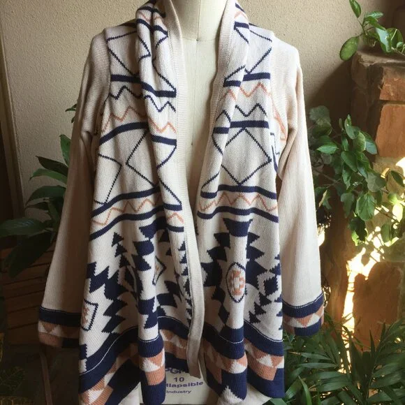 Nordstrom Waterfall Tribal/Aztec Cardigan (NEW) - Picture 7 of 13